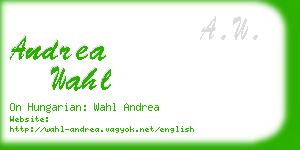 andrea wahl business card